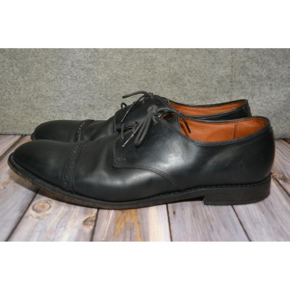 Allen Edmonds Boulevard Shoes Mens 12 D Black Leather Cap Toe Derby Dress 7482 - Picture 6 of 16